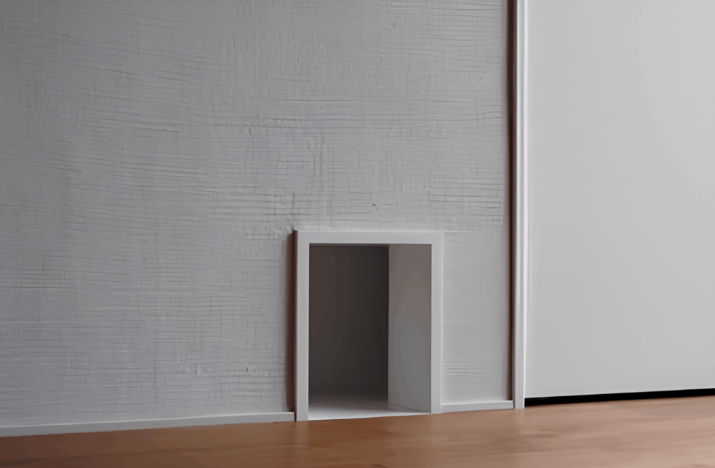 塗り壁に設けた猫用通路