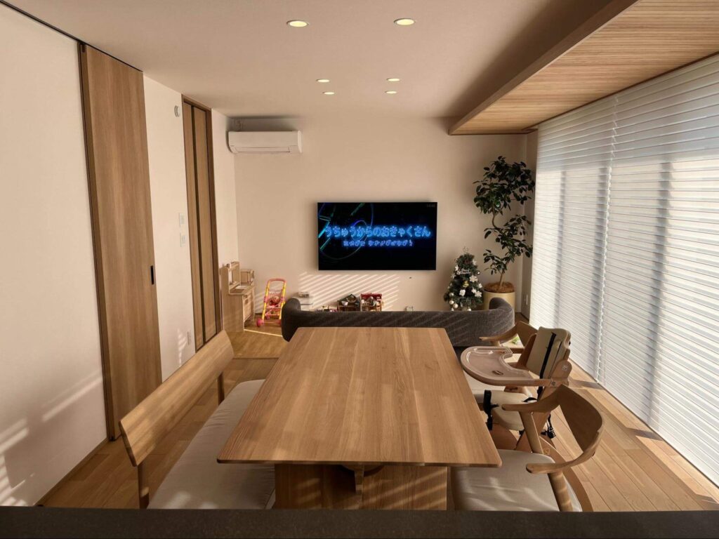 ▲賃貸からマイホームへ。Kさん一家の住まいは、住友林業で建てられました。
