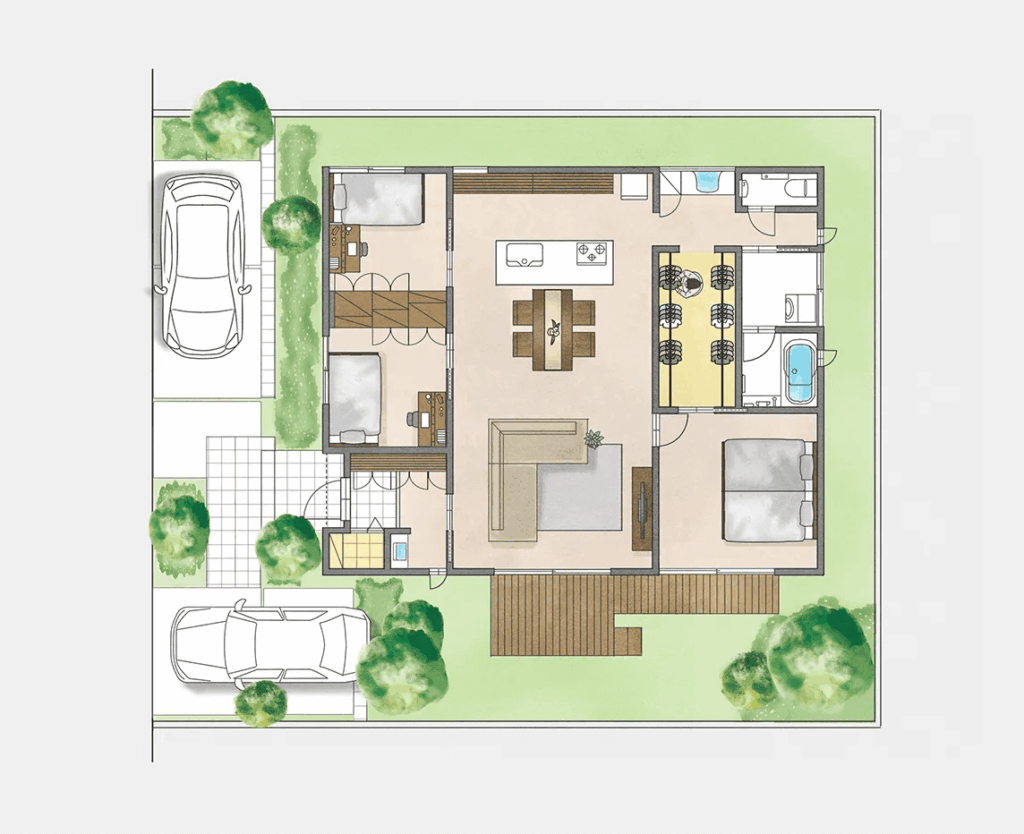 3LDK＋ファミリークローゼットという、コンパクトながらも暮らしやすさを意識したプラン