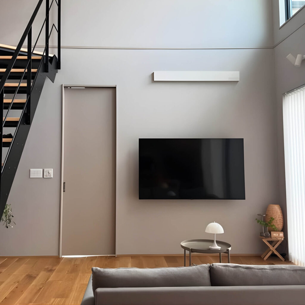 ▲吹き抜けのある開放的なリビング。優しい光が、部屋全体を包みます。